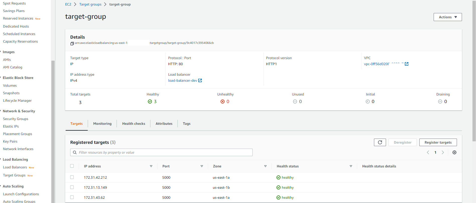 AWS target groups