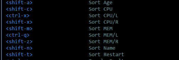 Sorting commands