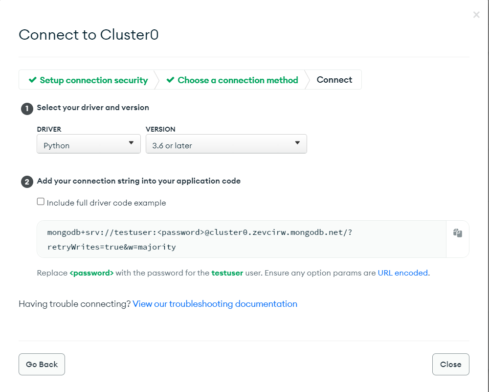 MongoDB Connection String