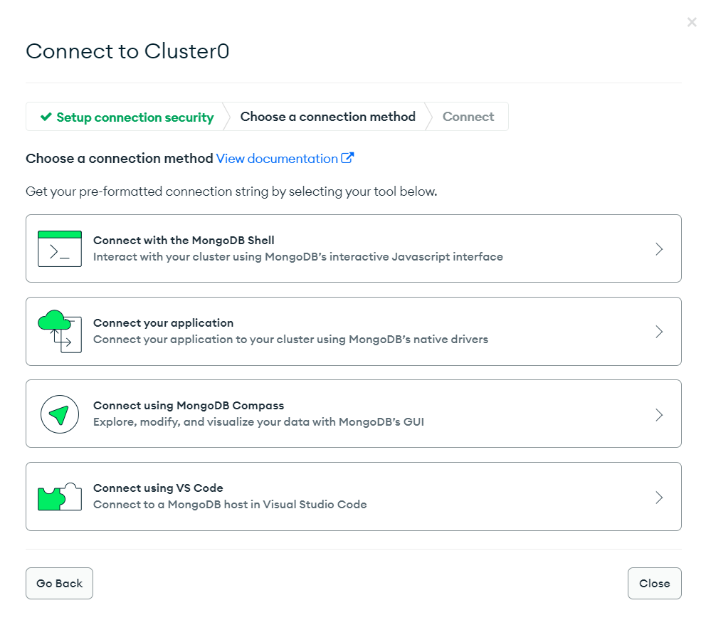 Connect to cluster